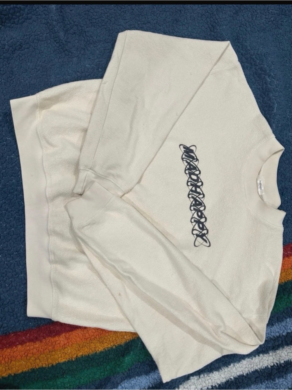 Madhappy Cream Crewneck with Black Script Motif